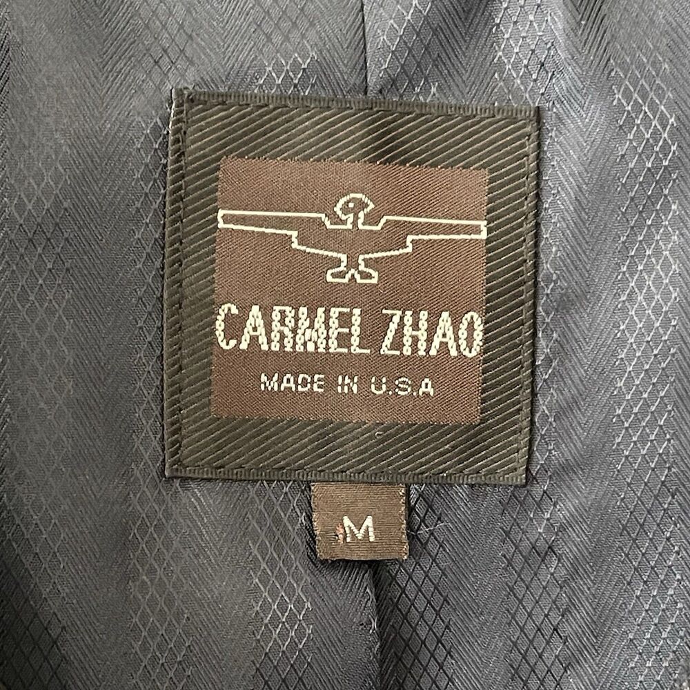 Vintage Carmel Zhao Mens Medium Dark Charcoal Grey Jacket Coat Gorpcore Military - Picture 8 of 13